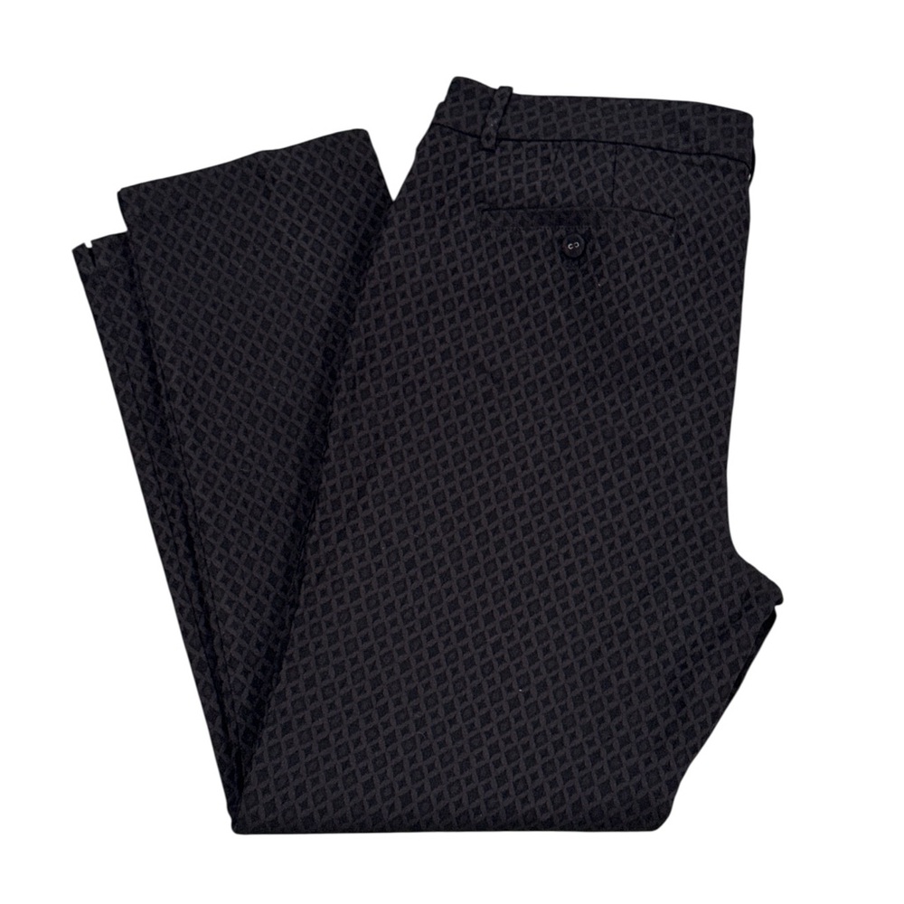 Lord & Taylor Black Patterned Kelly Ankle Straight Leg Mid Rise Pants Plus Size